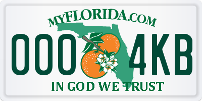 FL license plate 0004KB