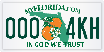 FL license plate 0004KH