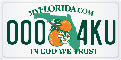 FL license plate 0004KU