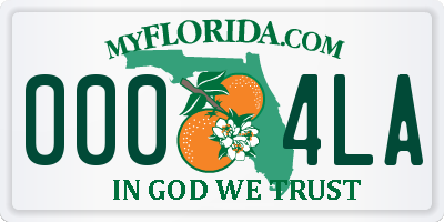 FL license plate 0004LA