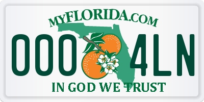 FL license plate 0004LN