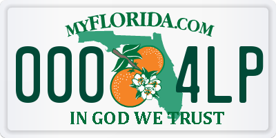 FL license plate 0004LP