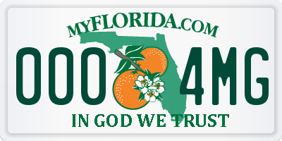 FL license plate 0004MG