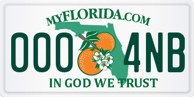 FL license plate 0004NB