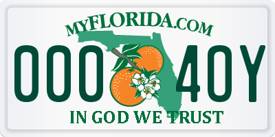 FL license plate 0004OY