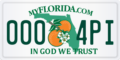 FL license plate 0004PI