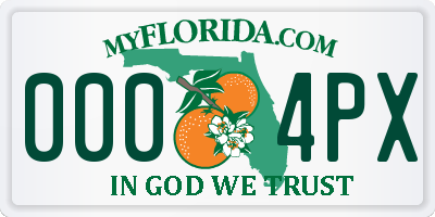 FL license plate 0004PX
