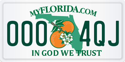 FL license plate 0004QJ