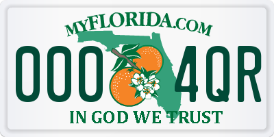FL license plate 0004QR