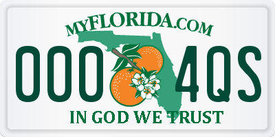 FL license plate 0004QS
