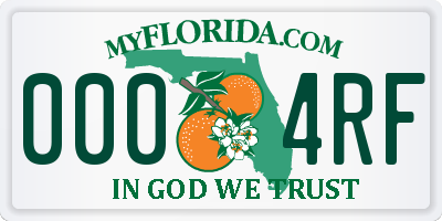 FL license plate 0004RF