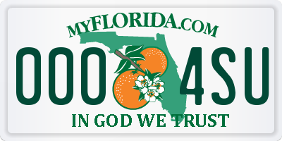 FL license plate 0004SU