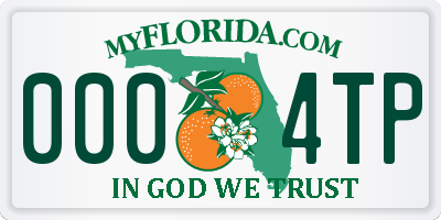 FL license plate 0004TP