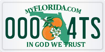 FL license plate 0004TS