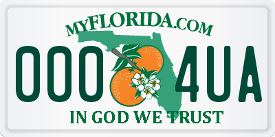 FL license plate 0004UA
