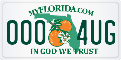 FL license plate 0004UG