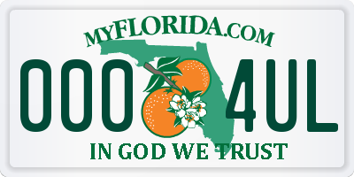 FL license plate 0004UL
