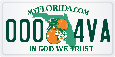 FL license plate 0004VA