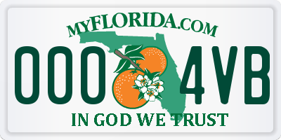 FL license plate 0004VB