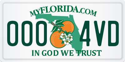 FL license plate 0004VD