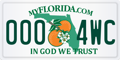 FL license plate 0004WC