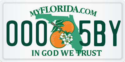 FL license plate 0005BY