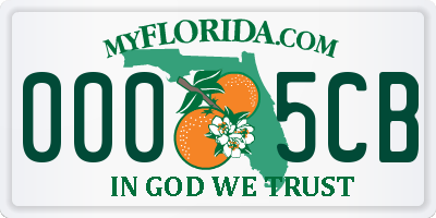 FL license plate 0005CB