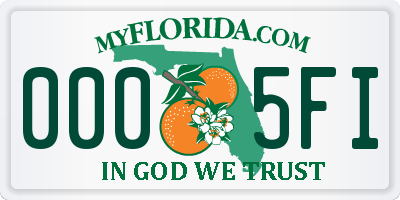 FL license plate 0005FI