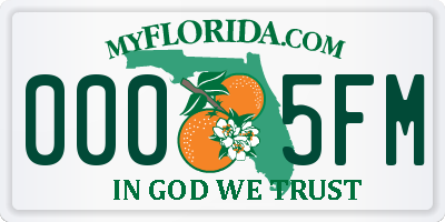 FL license plate 0005FM