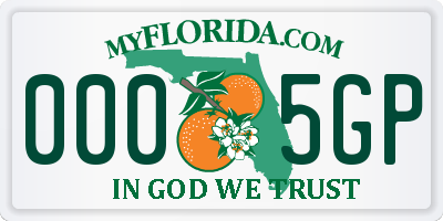 FL license plate 0005GP