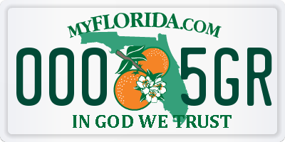 FL license plate 0005GR
