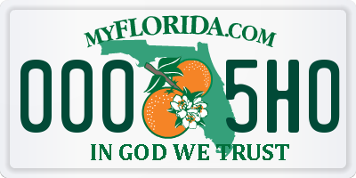 FL license plate 0005HO