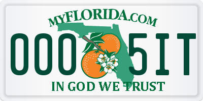 FL license plate 0005IT