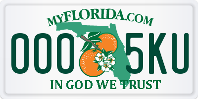 FL license plate 0005KU
