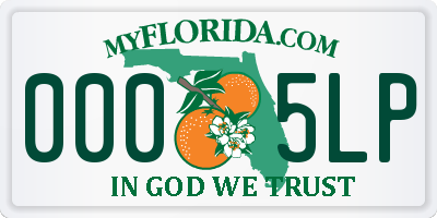 FL license plate 0005LP