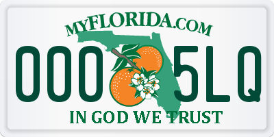 FL license plate 0005LQ