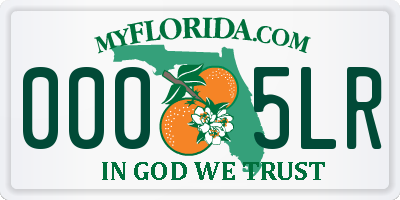 FL license plate 0005LR