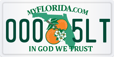FL license plate 0005LT