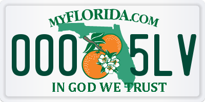 FL license plate 0005LV