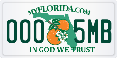 FL license plate 0005MB