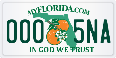 FL license plate 0005NA