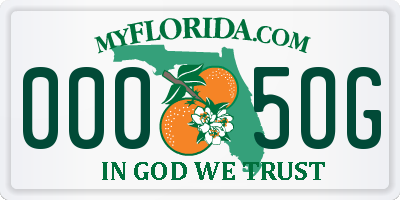 FL license plate 0005OG