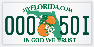 FL license plate 0005OI