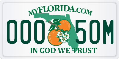 FL license plate 0005OM