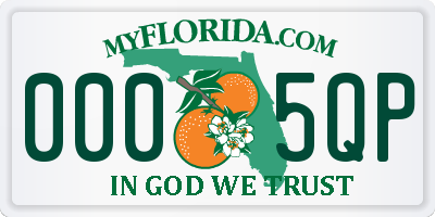 FL license plate 0005QP