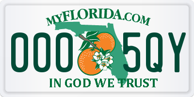 FL license plate 0005QY
