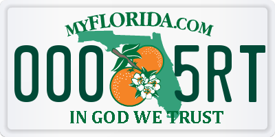 FL license plate 0005RT