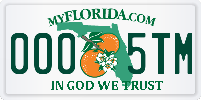 FL license plate 0005TM