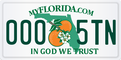 FL license plate 0005TN