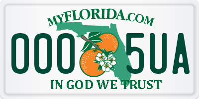 FL license plate 0005UA